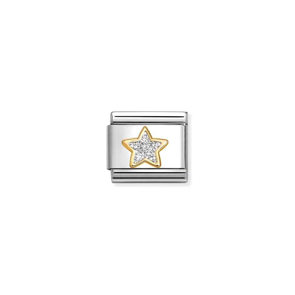 Classic Gold Silver Glitter Star Charm