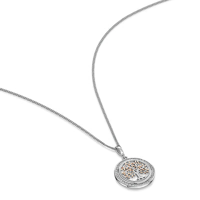 Small Sterling Silver & CZ Tree Of Life Pendant/Chain