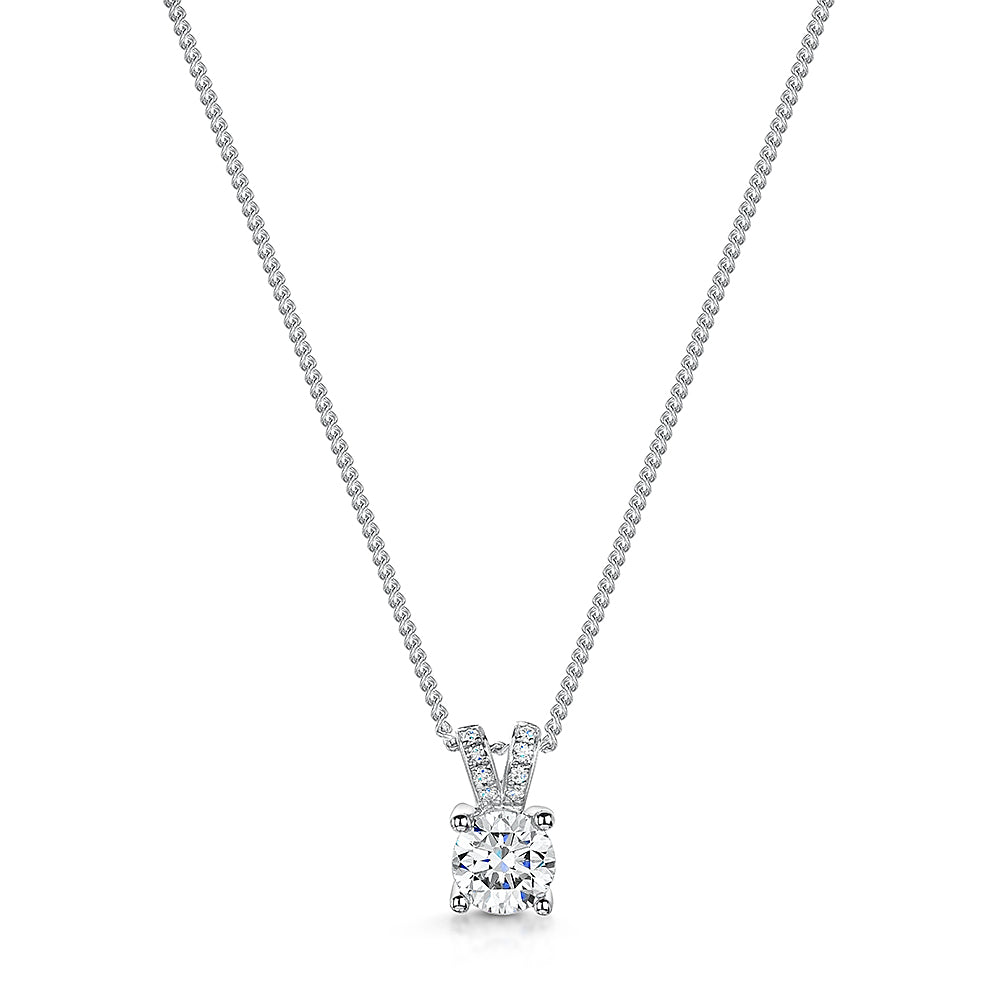 Platinum Diamond Solitaire Pendant & Chain 0.50cts