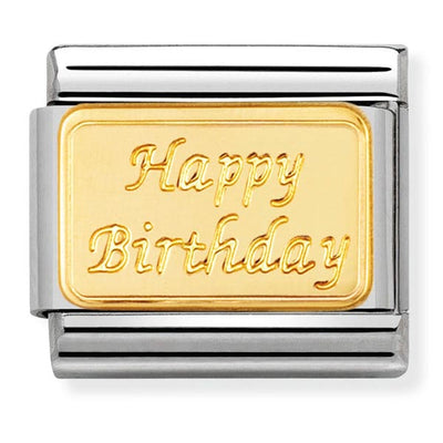 Nomination Gold Happy Birthday Charm