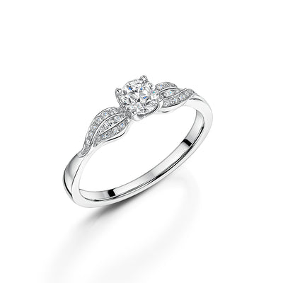9ct White Gold Solitaire Engagement Ring 0.50cts