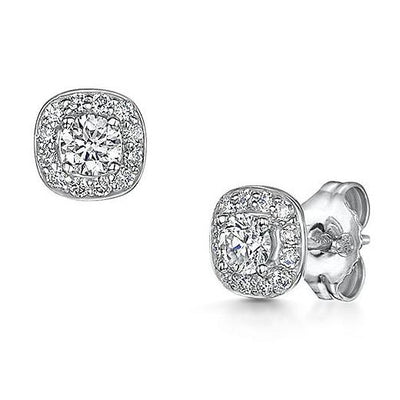 Brilliant cut diamond earrings with rub over setting 0.40cts