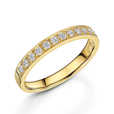 9ct Yellow Gold Grain Set Diamond Eternity Ring 0.33cts