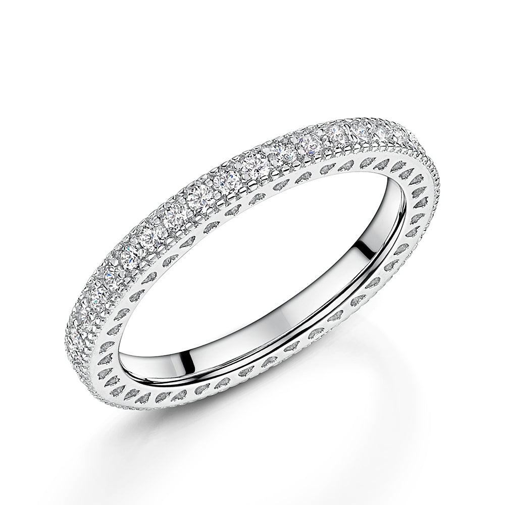 Sterling Silver CZ Heart Stacking Ring