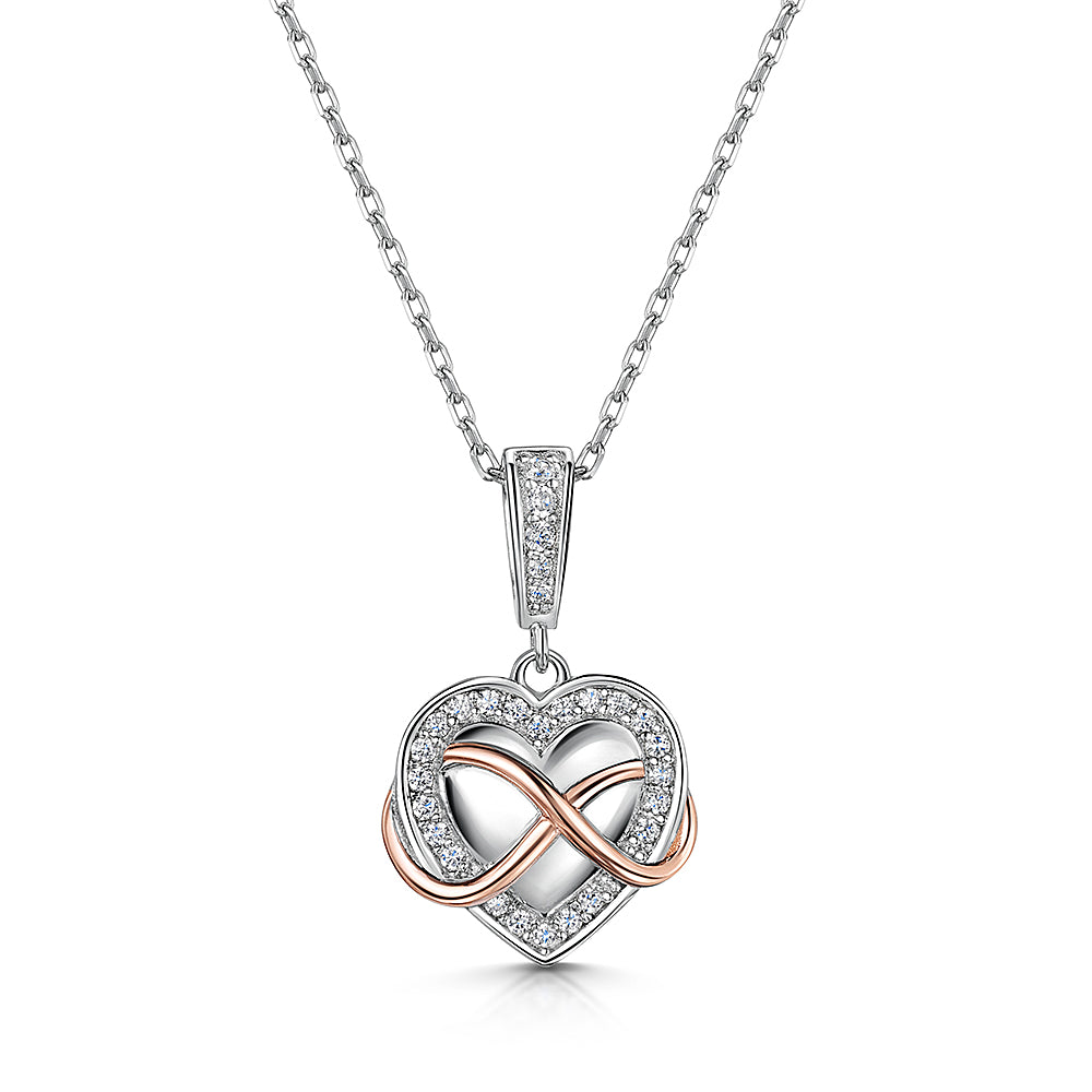 Sterling Silver Infinity Heart Pendant/Chain