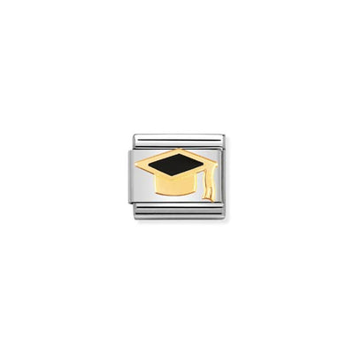 Classic Gold Enamel Graduation Charm
