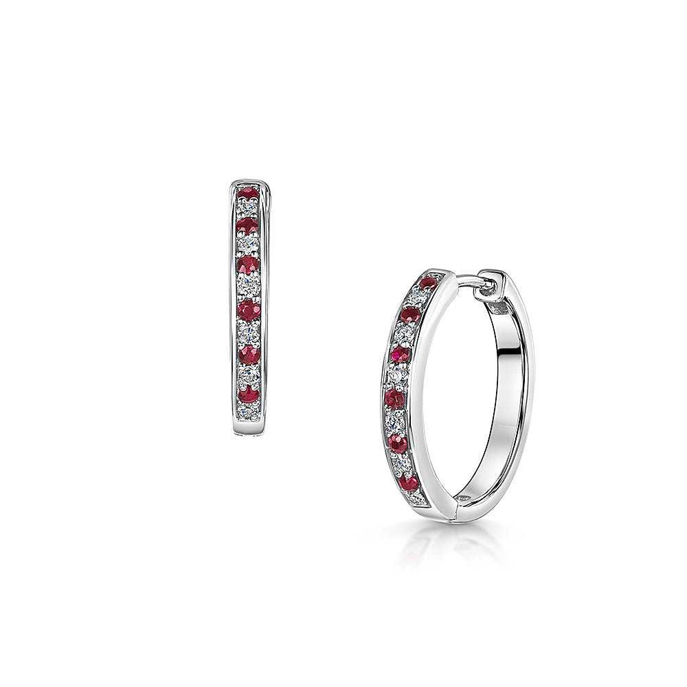 9ct Ruby & Diamond Earrings