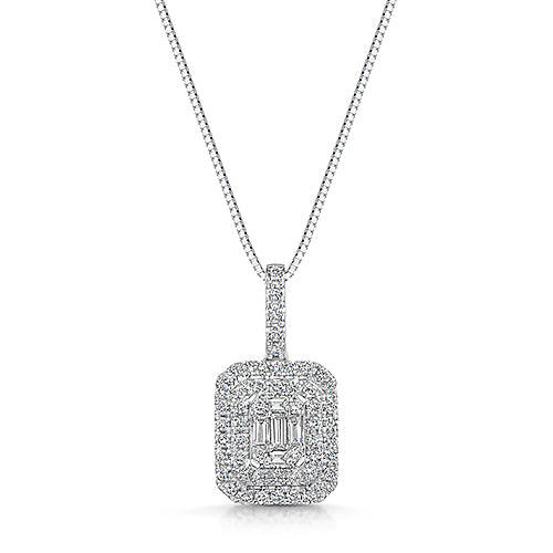White Gold Diamond Pendant & Chain 0.35cts