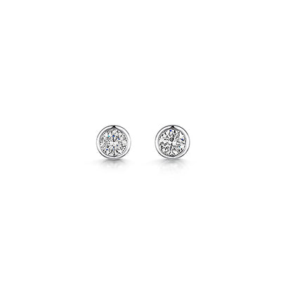 Rub Over Style Solitaire Stud Earrings 0.34cts