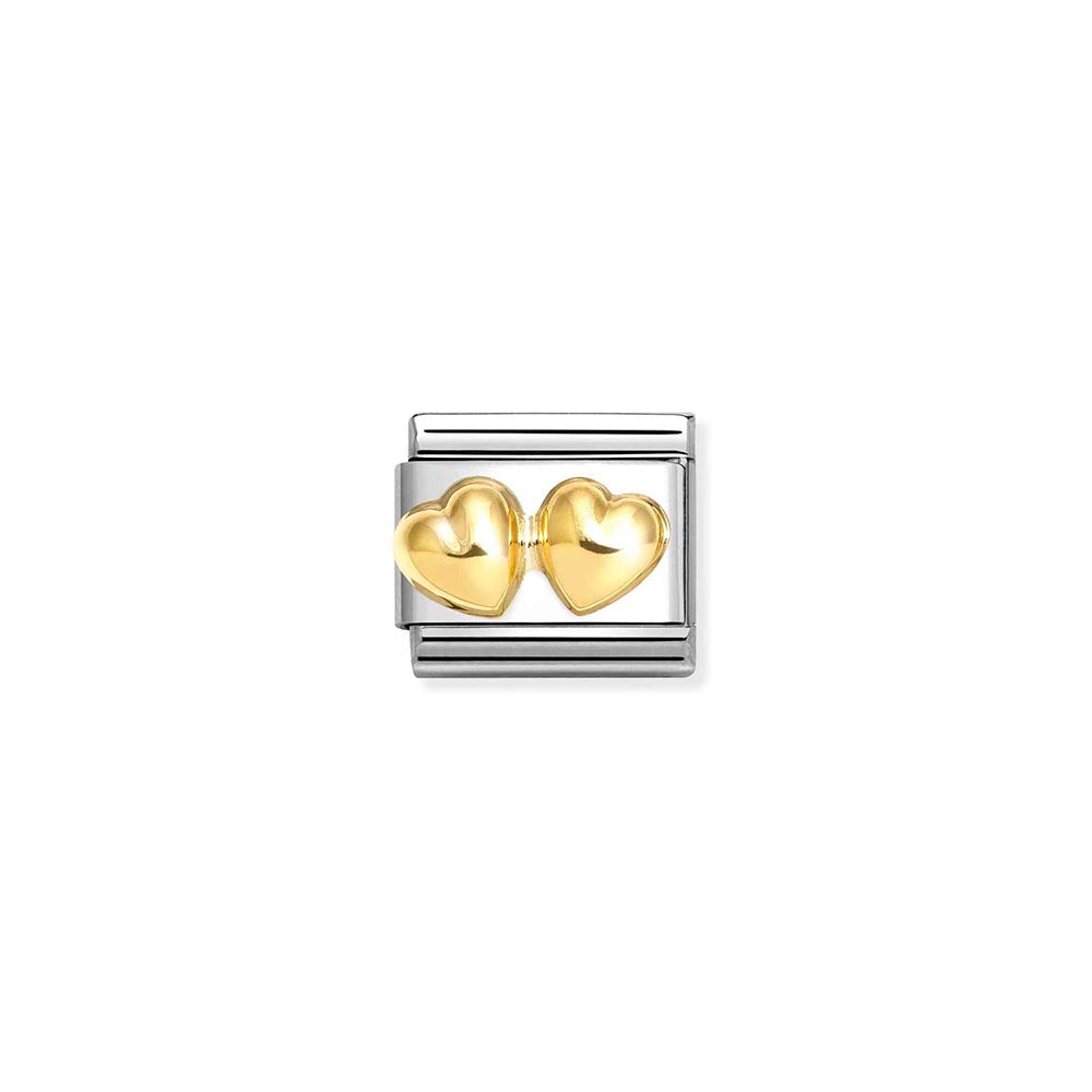 Classic Gold Double Heart Charm