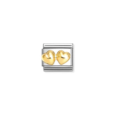 Classic Gold Double Heart Charm