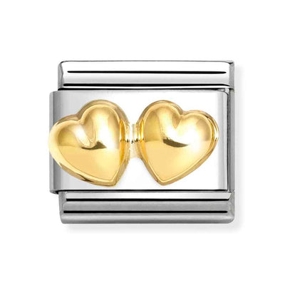 Classic Gold Double Heart Charm