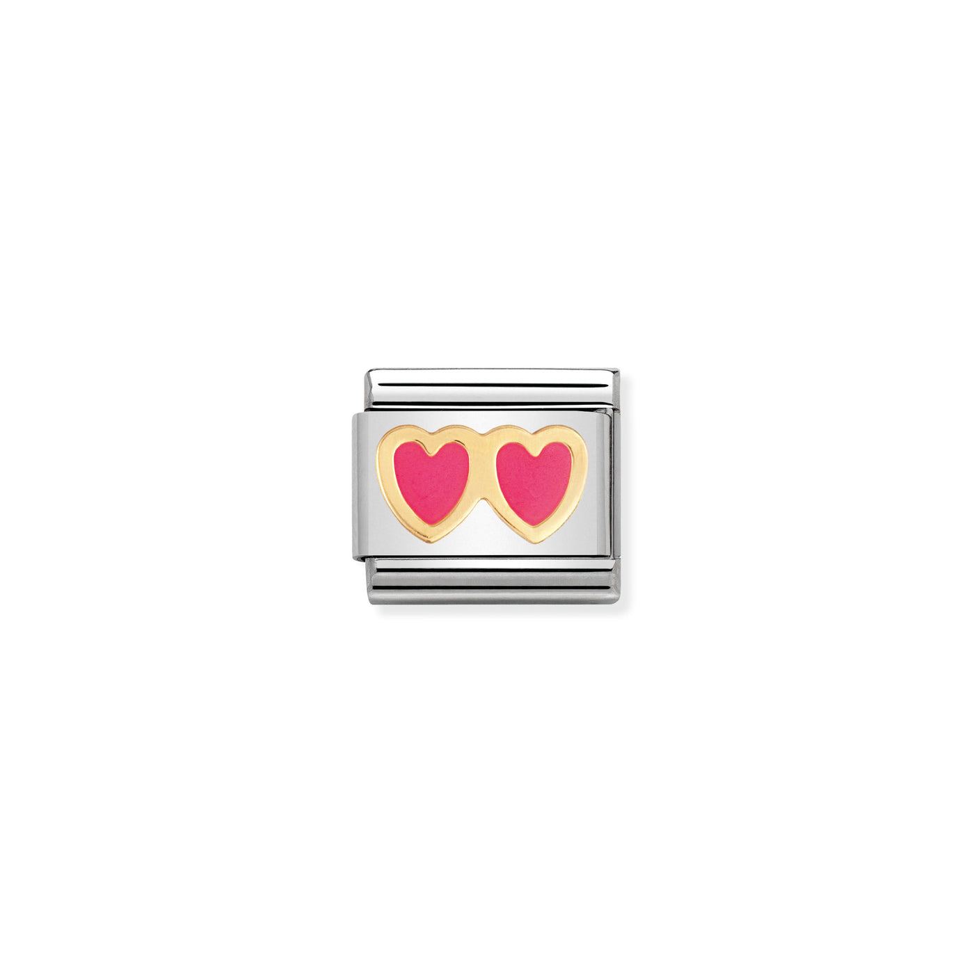 Nomination 2 Pink Hearts Charm