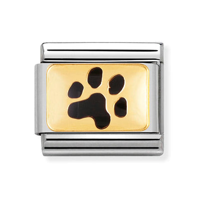 Classic Gold Enamel Dog Paw Charm