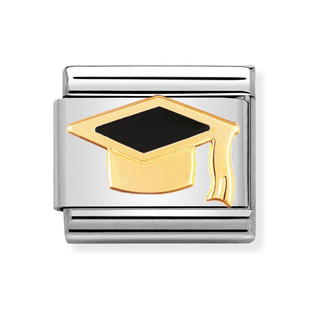 Classic Gold Enamel Graduation Charm