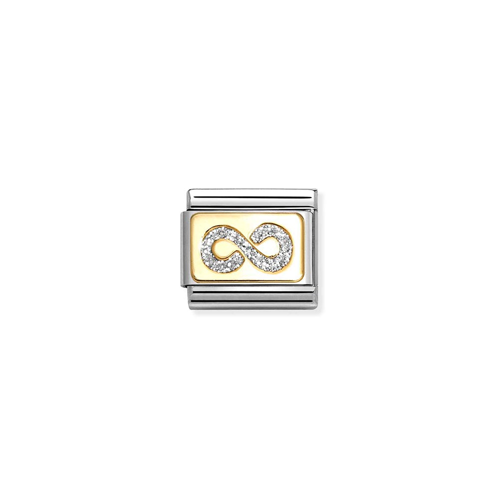 Classic Gold Silver Glitter Infinity Charm