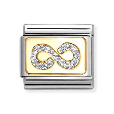 Classic Gold Silver Glitter Infinity Charm