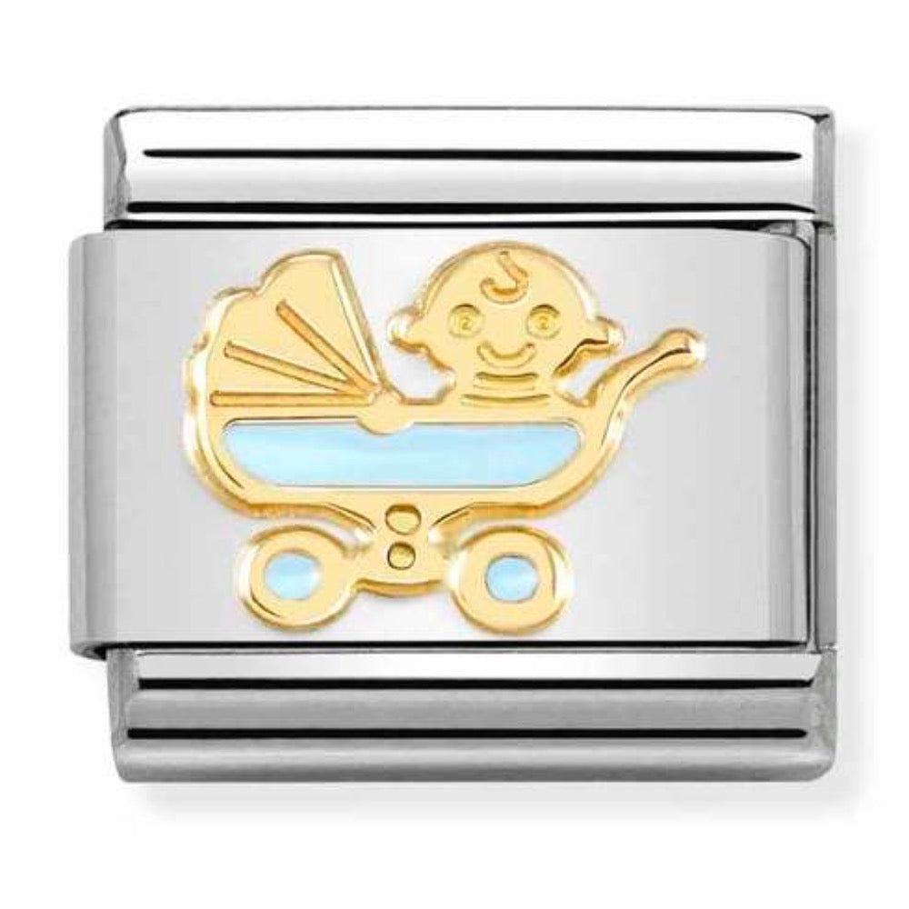 Classic Gold Blue Pram