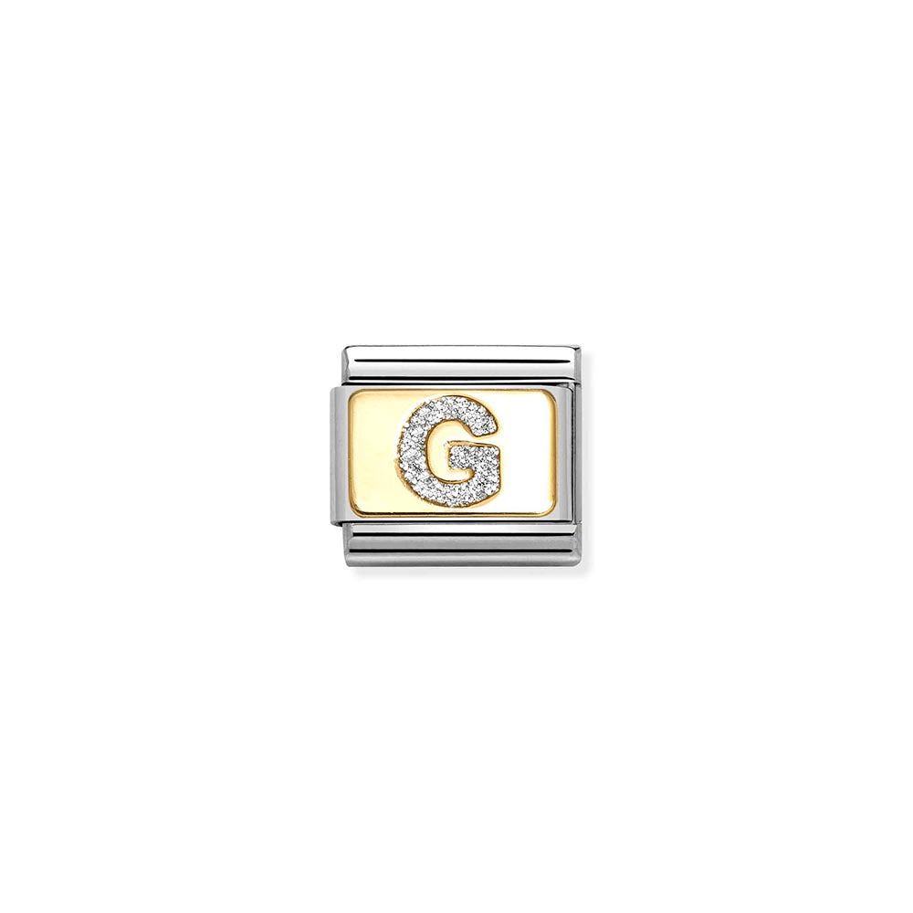 Classic Gold Silver Glitter G Charm