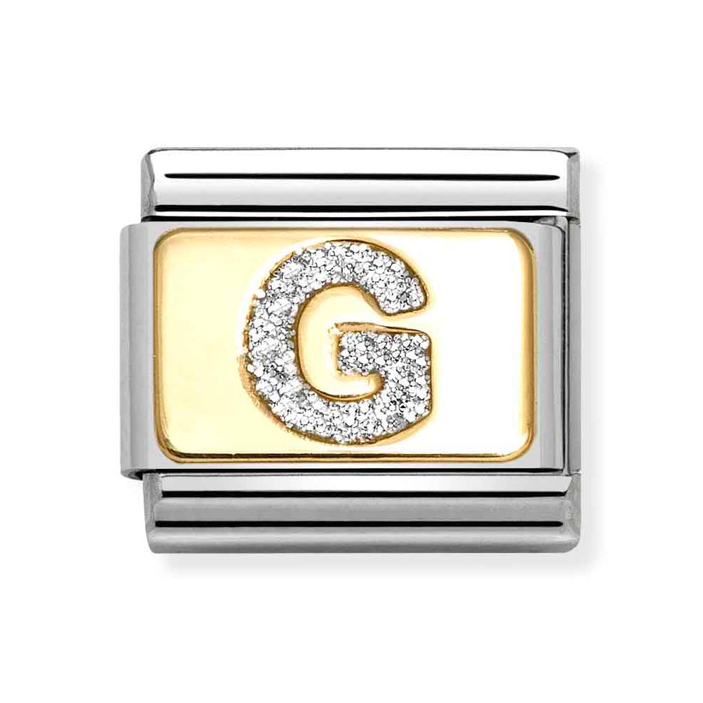 Classic Gold Silver Glitter G Charm