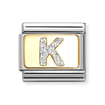 Classic Gold Silver Glitter K Charm