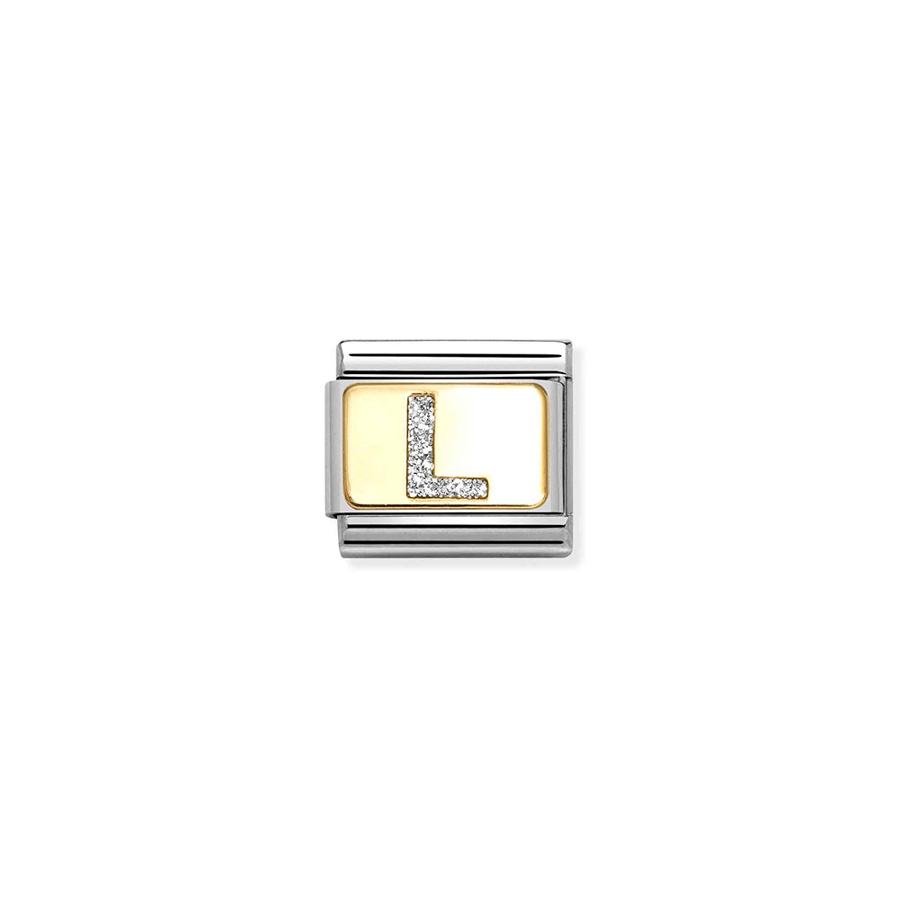 Classic Gold Silver Glitter L Charm