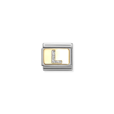 Classic Gold Silver Glitter L Charm