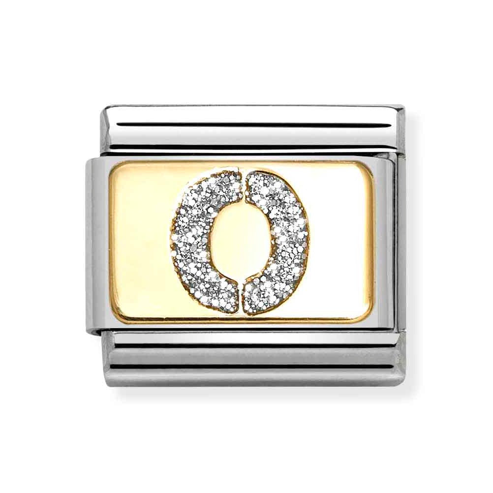 Classic Gold Silver Glitter O Charm