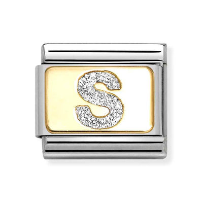 Classic Gold Silver Glitter S Charm