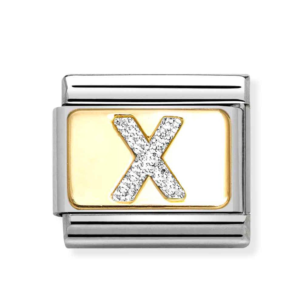 Classic Gold Silver Glitter X Charm
