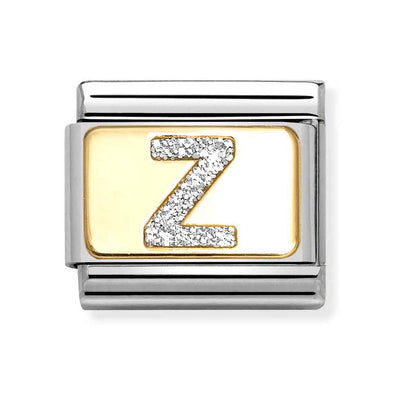 Classic Gold Silver Glitter Z Charm