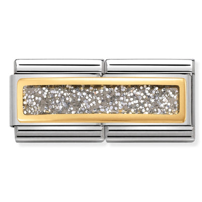 Nomination Double Silver Glitter Charm