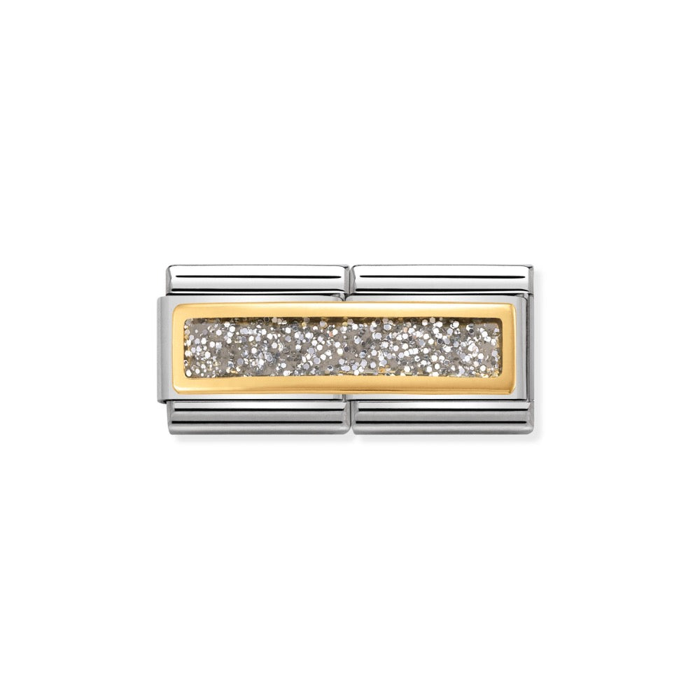 Nomination Double Silver Glitter Charm