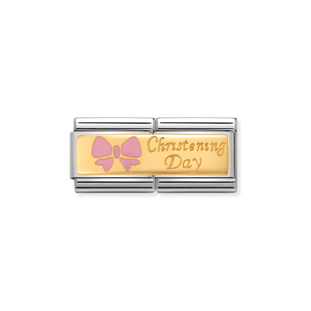 Nomination Double Pink Christening Charm