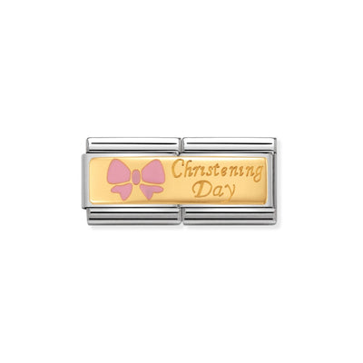 Nomination Double Pink Christening Charm