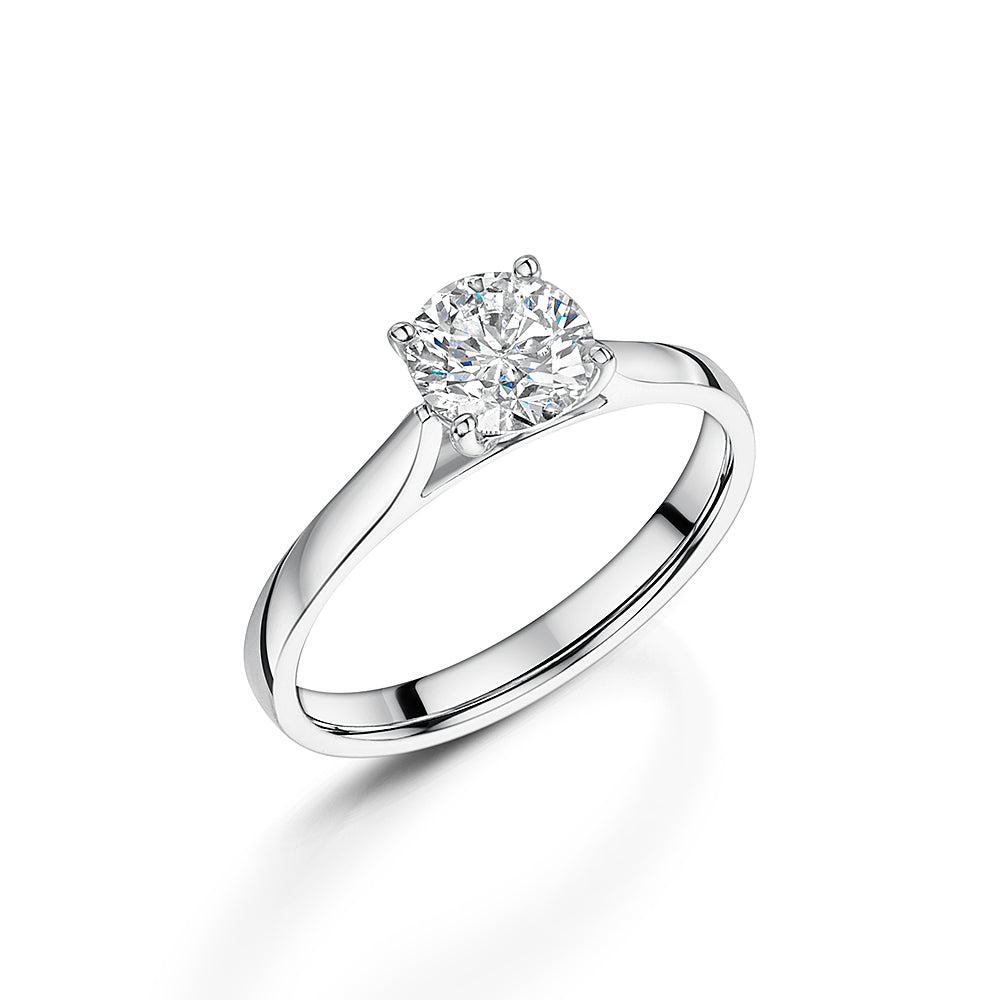 9ct White Gold Diamond Four Claw Solitaire