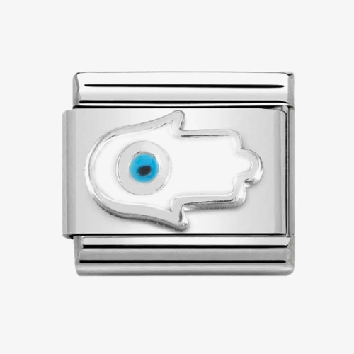 Silvershine White Hamsa Hand Charm