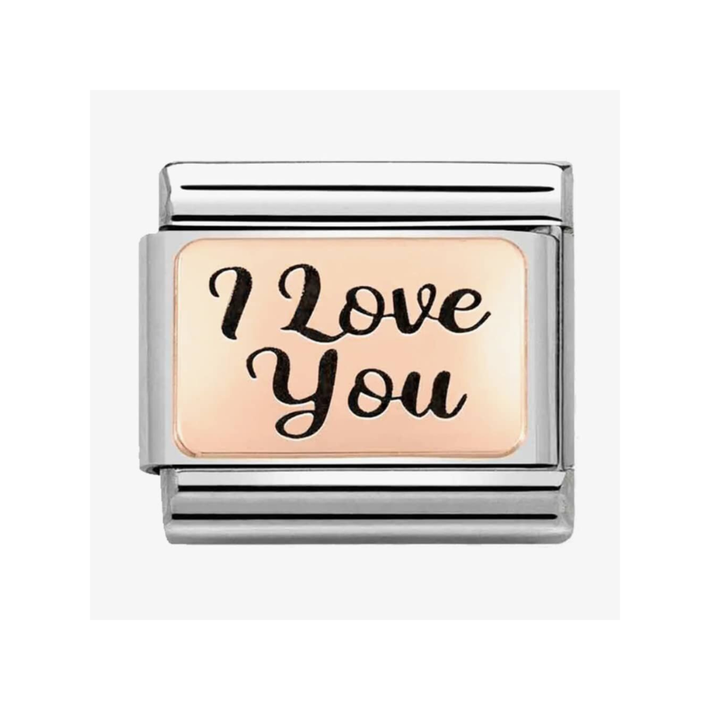 Rose Gold I Love You Charm