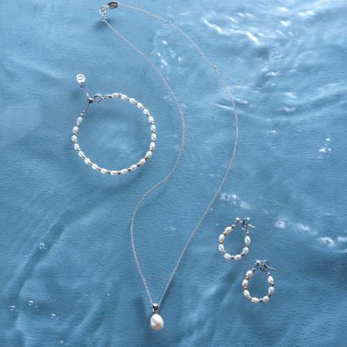 Nature's Wonder Sterling Silver Beachcomber Bracelet with Pearls