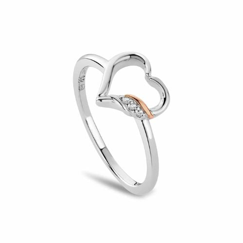 Past Present Future® Sterling Silver Heart Ring with Topaz