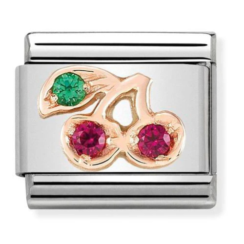 Rose Gold Cherry Charm