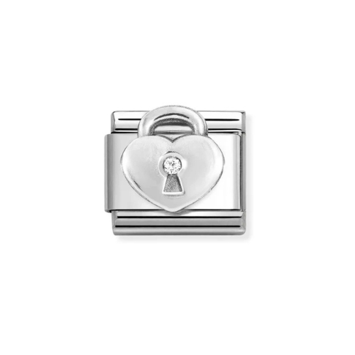 Silvershine cz padlock charm