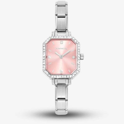 Nomination Pink Rectangle Dial Watch Cz