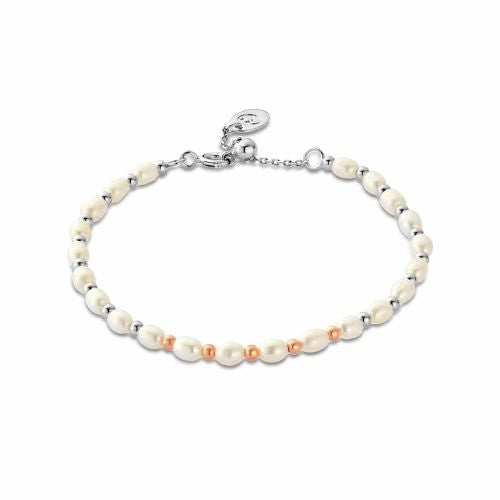 Nature's Wonder Sterling Silver Beachcomber Bracelet with Pearls