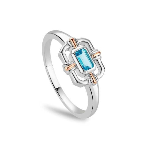 Royal Clogau® Sterling Silver Gateways Ring with Swiss Blue Topaz