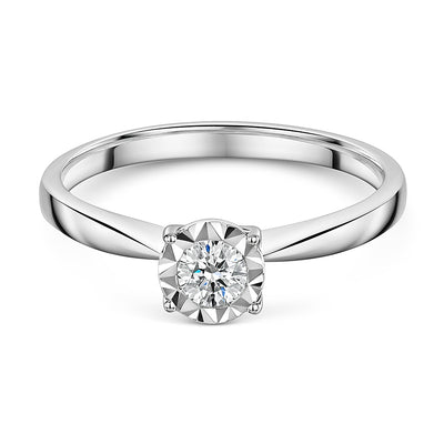 9ct White Gold Diamond solitaire 0.18cts