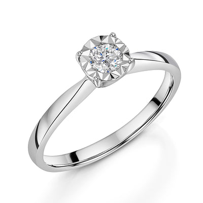 9ct White Gold Diamond solitaire 0.18cts