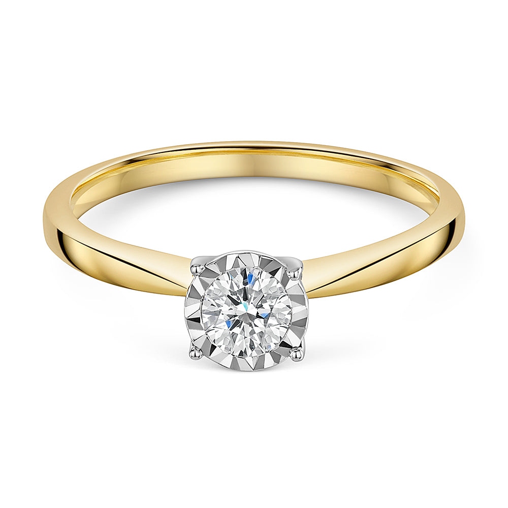 9ct Yellow Gold Diamond solitaire 0.25cts