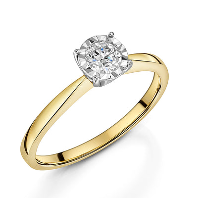 9ct Yellow Gold Diamond solitaire 0.25cts