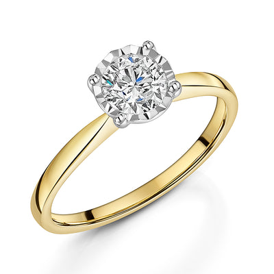 9ct Yellow Gold Diamond solitaire 0.50cts
